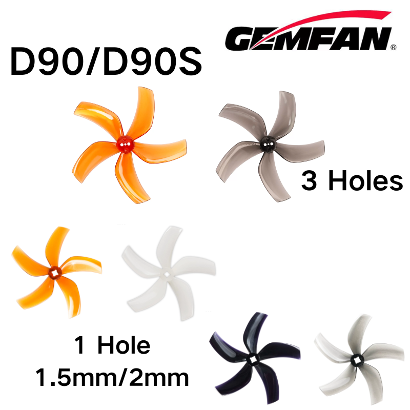 Fpv Drone Goggles - Śmigła D90 5-łopatowe D90-5 Gemfan 1.5mm/2mm/3